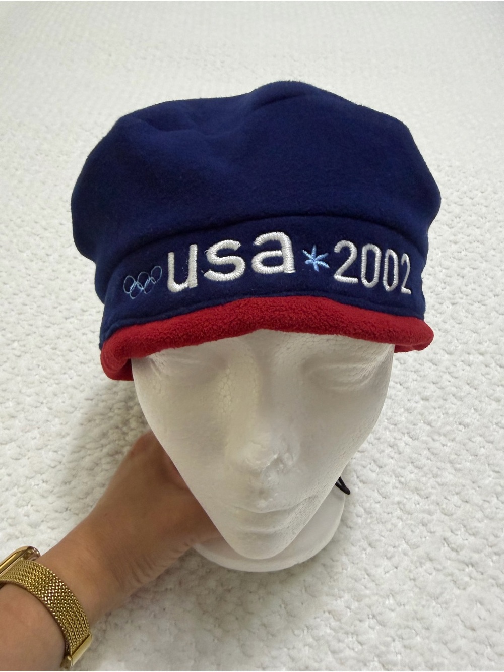 Vintage 2002 Olympic Beret Hat Team USA Winter Olympics Roots Fleece Cap NWT